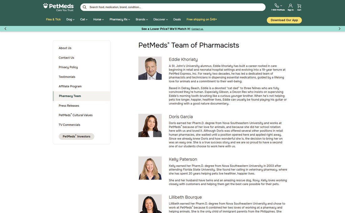 The 1-800-PetMeds team of licensed pharmacists